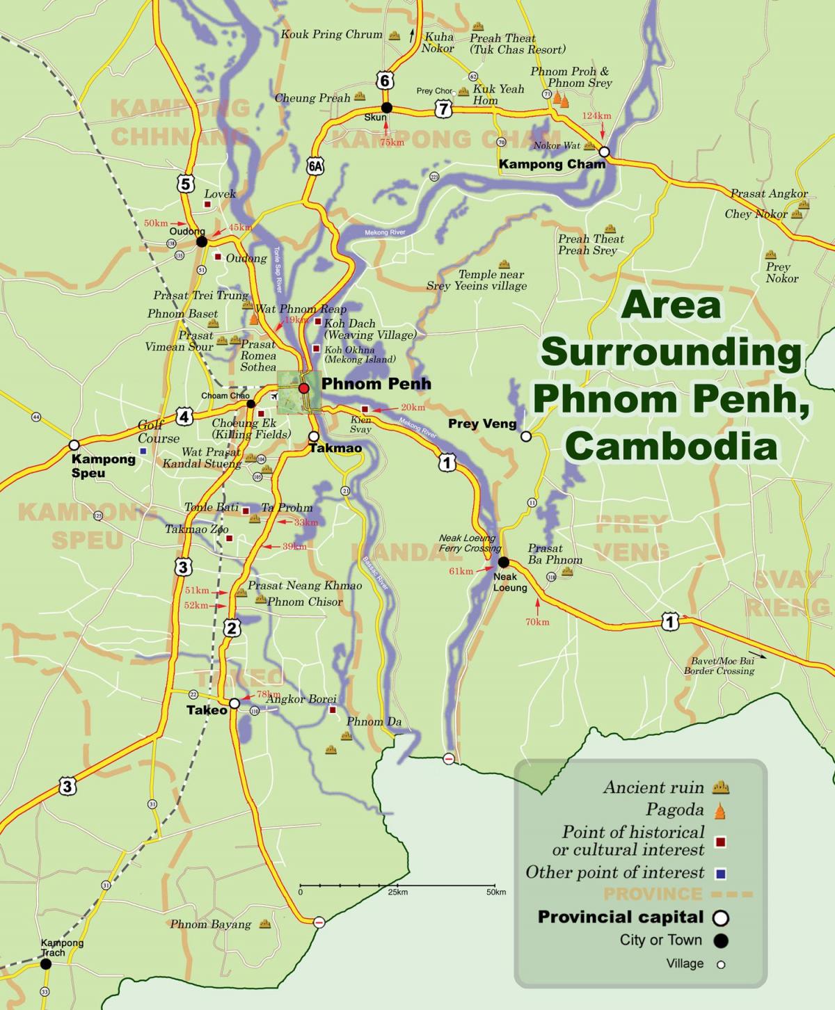 Ramani ya phnom penh Cambodia